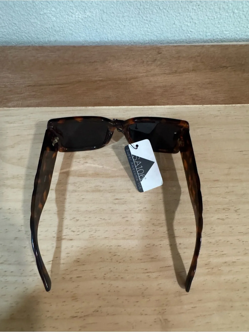 SA106 Womens Thick Temple Square Rectangle Sleek Plastic Clean Sunglasses
